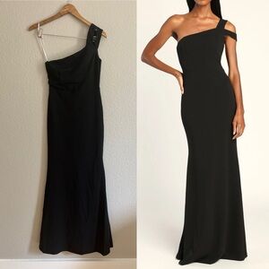 Make an Entrance Black One-Shoulder Mermaid Maxi Dress